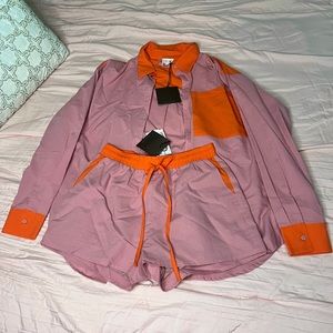 Lelis XS pink & orange set NWT
